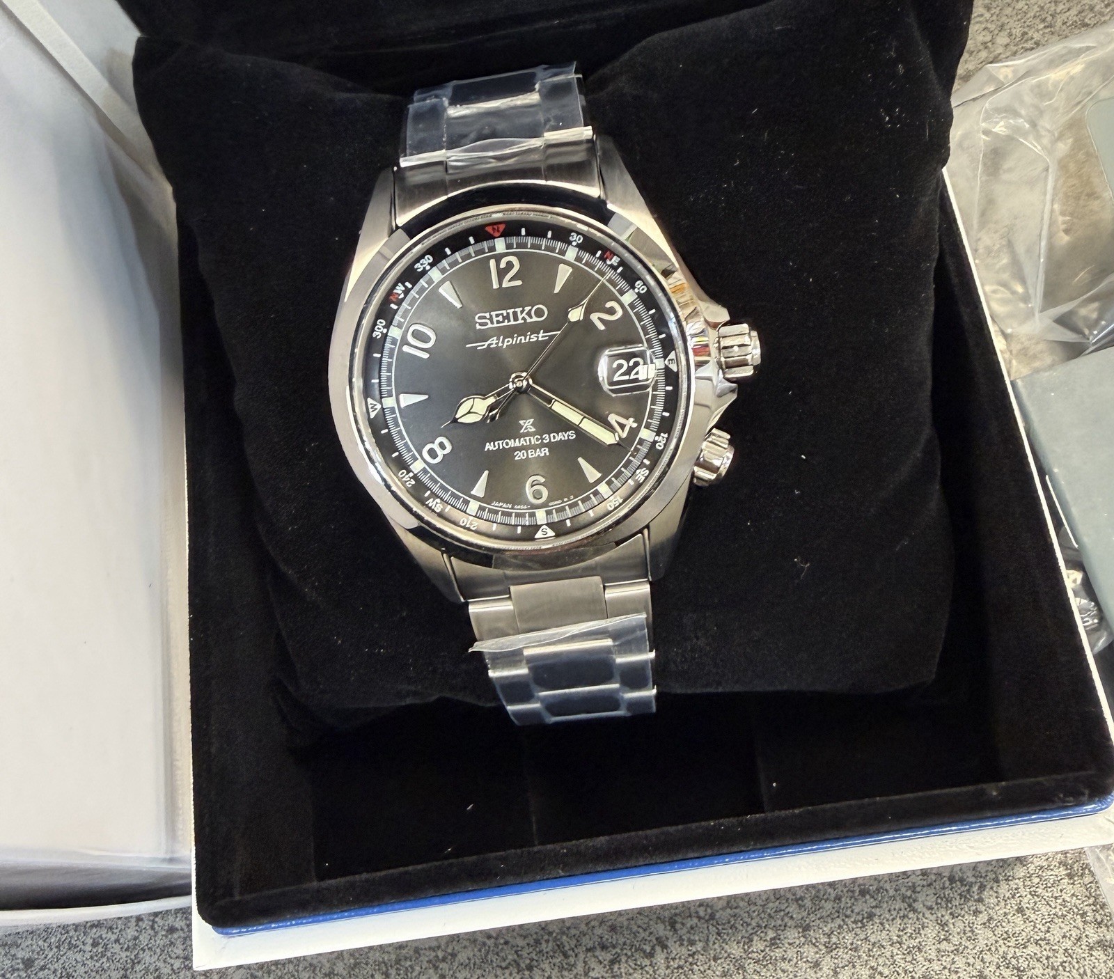 Seiko Prospex Alpinist Black Dial Steel Bracelet Watch SPB505 New With Tag Japan