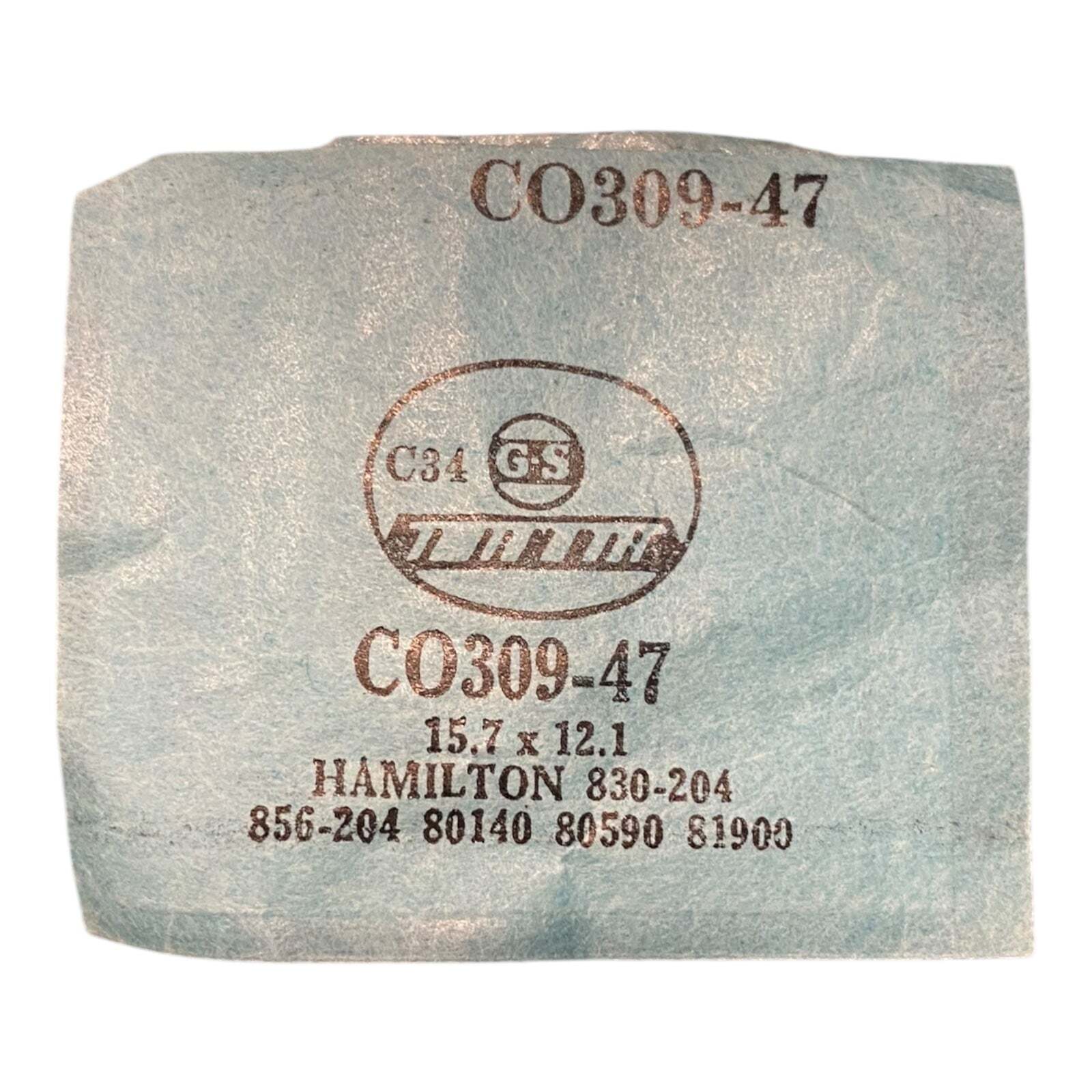 Germanow-Simon Mach (GS) CO309-47 Watch Crystal 15.7×12.1 NOS Part Hamilton