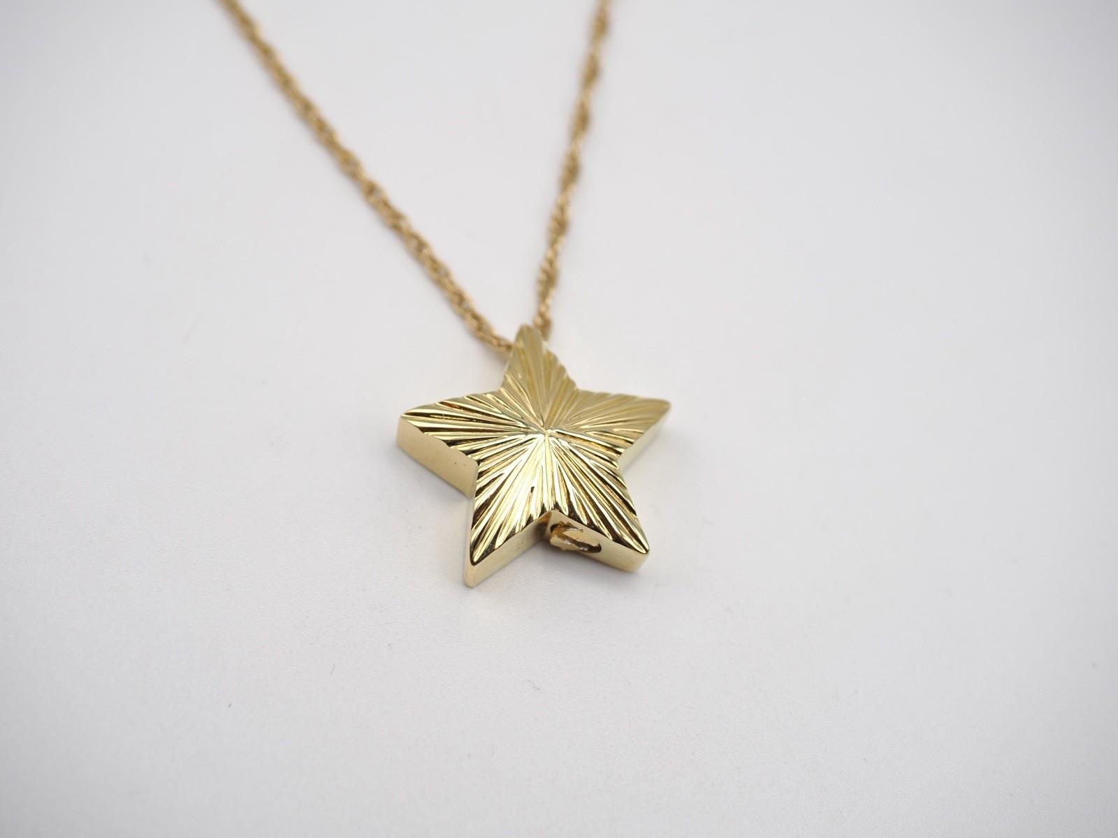 Unique Star Cremation Keepsake 14k Gold Plated Over 925 Sterling Silver