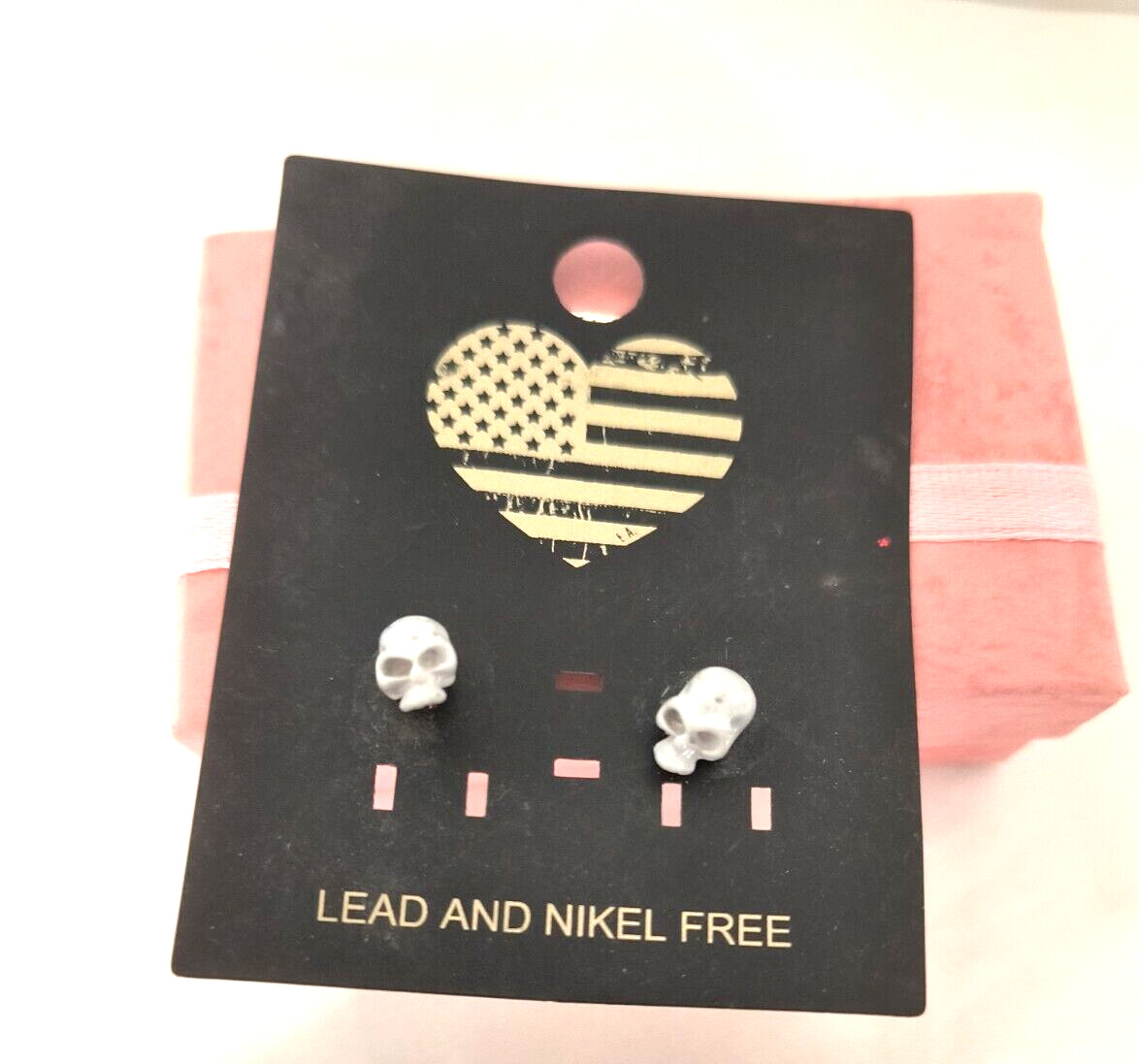 New Goth Skull Earrings Unisex Halloween Gray Lead and Nickel free