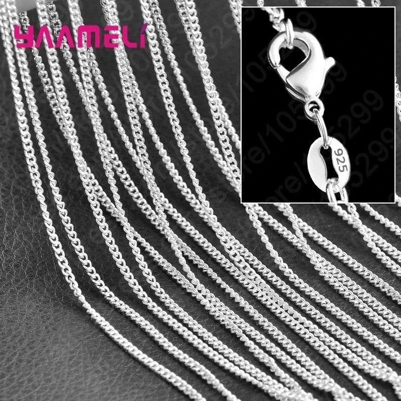 Wholesale 10pcs 925 Sterling Silver 1mm Rolo Chain Necklace 16″-24″ Bulk Jewelry