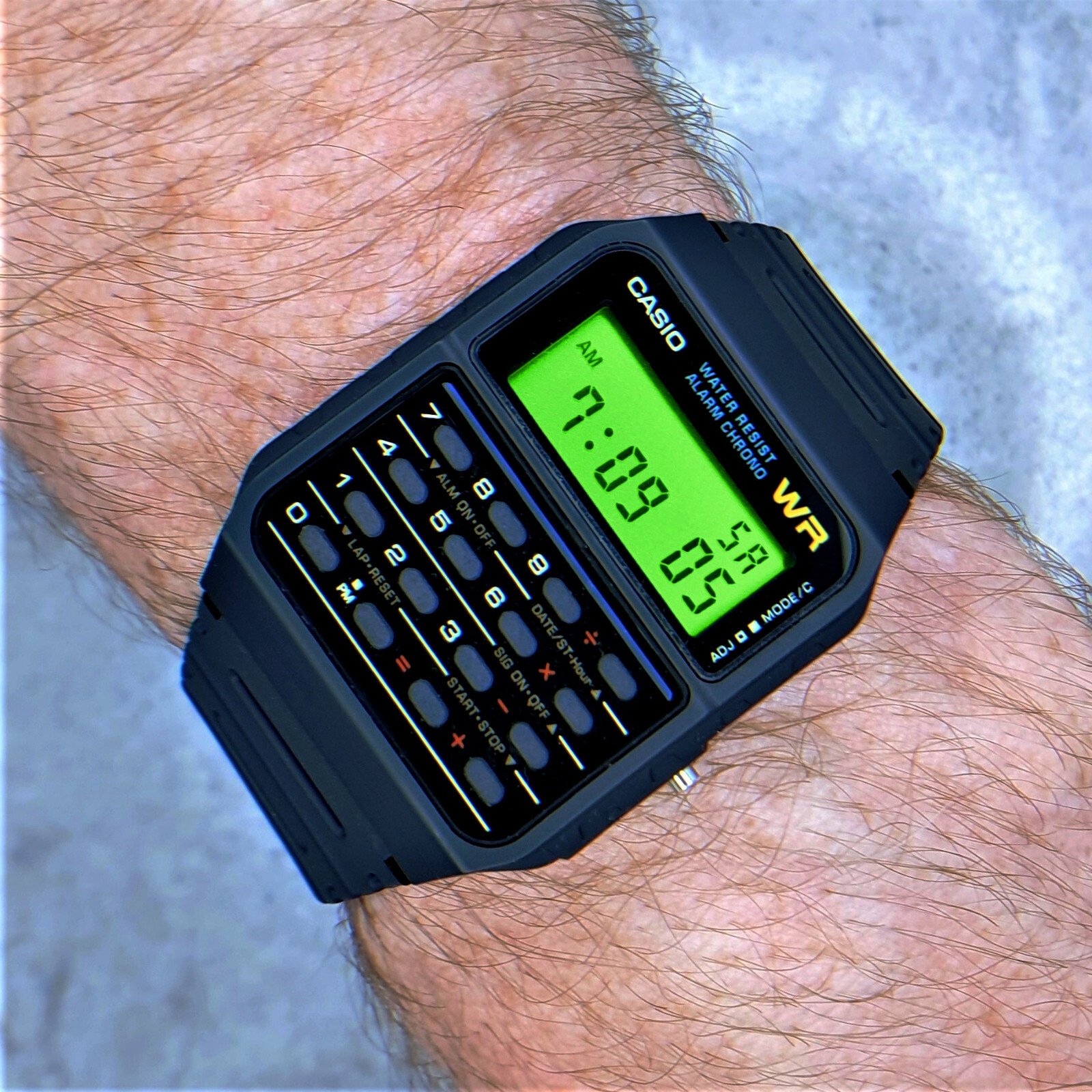 Casio Calculator Watch with Green Screen Mod (CA-53W-1ER)