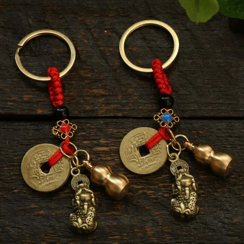 Alloy Copper Coin Mythical Chinese Zodiac Pure Copper Gourd Feng Shui Pendant