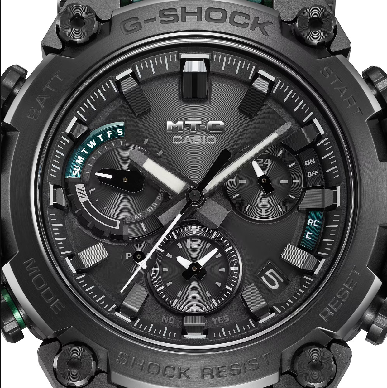 New Casio G-SHOCK MT-G Black Green Tough Solar Bluetooth Watch MTGB3000BD12 A.D.