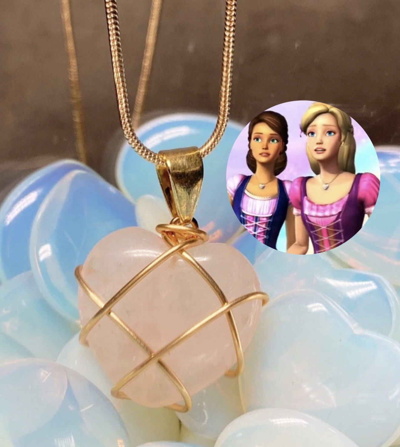 Rose Two Voices Heart Necklace, Barbie Nostalgia