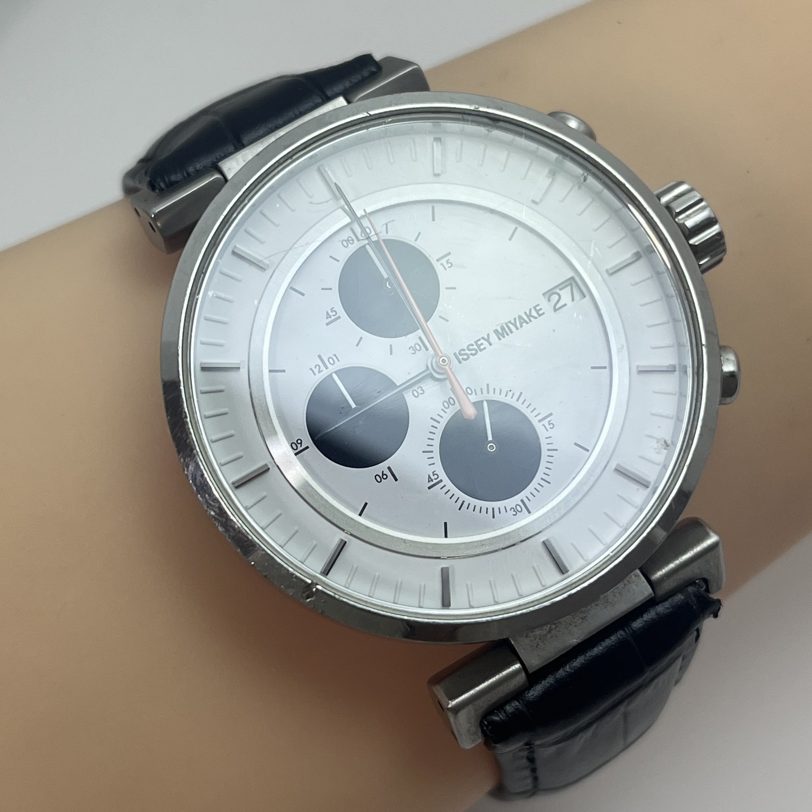 Seiko Issey Miyake W Satoshi Wada Chronograph VK67 Japan Designer Watch Qz #591B