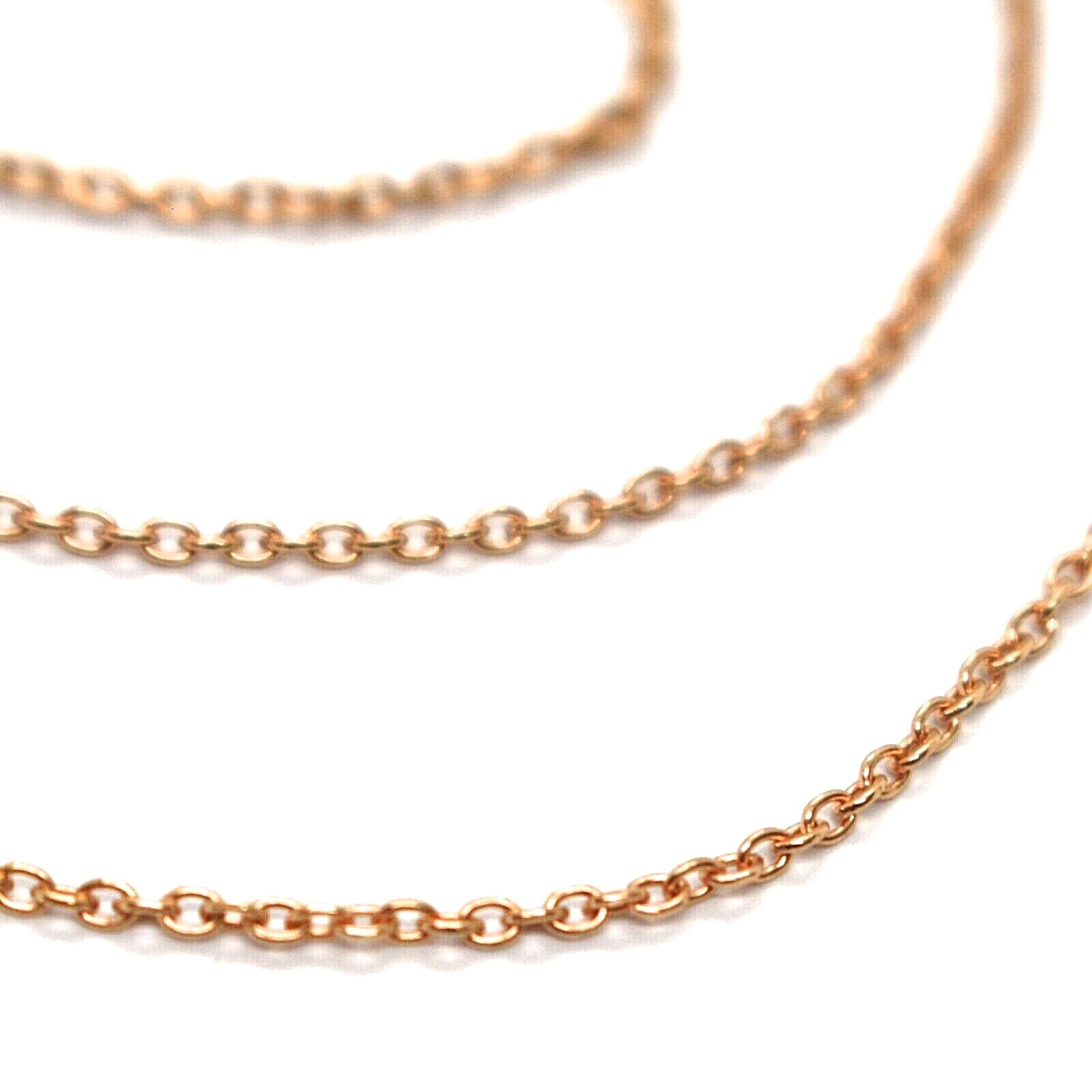 18K ROSE GOLD CHAIN, 1.0 MM ROLO ROUND CIRCLE LINK, 19.7 INCHES, MADE IN ITALY