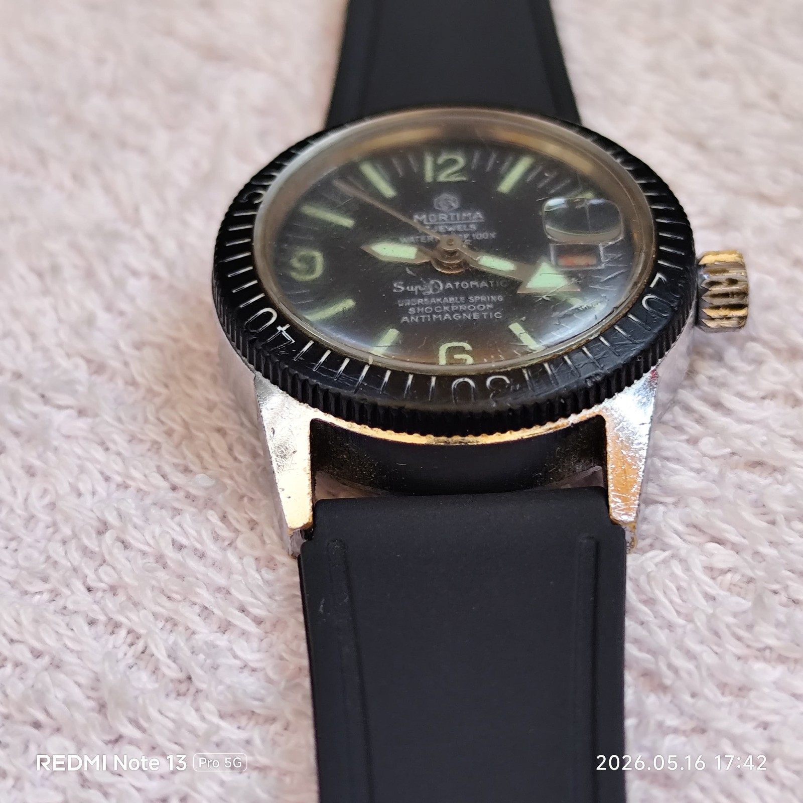 Vintage Mortima Super Datomatic 17 Jewels Mechanical Skindiver Watch – 1970s