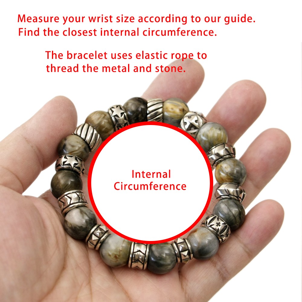 12mm Round Beads Hawk eye gem Cupronickel Accessory Punk Bracelet CP476A