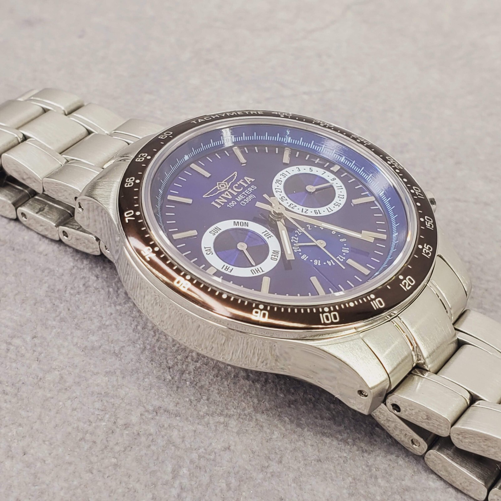 Rare Invicta Watch Model 2902 Tachymetre Limited Edition – 3 Slot Case Rose Gold