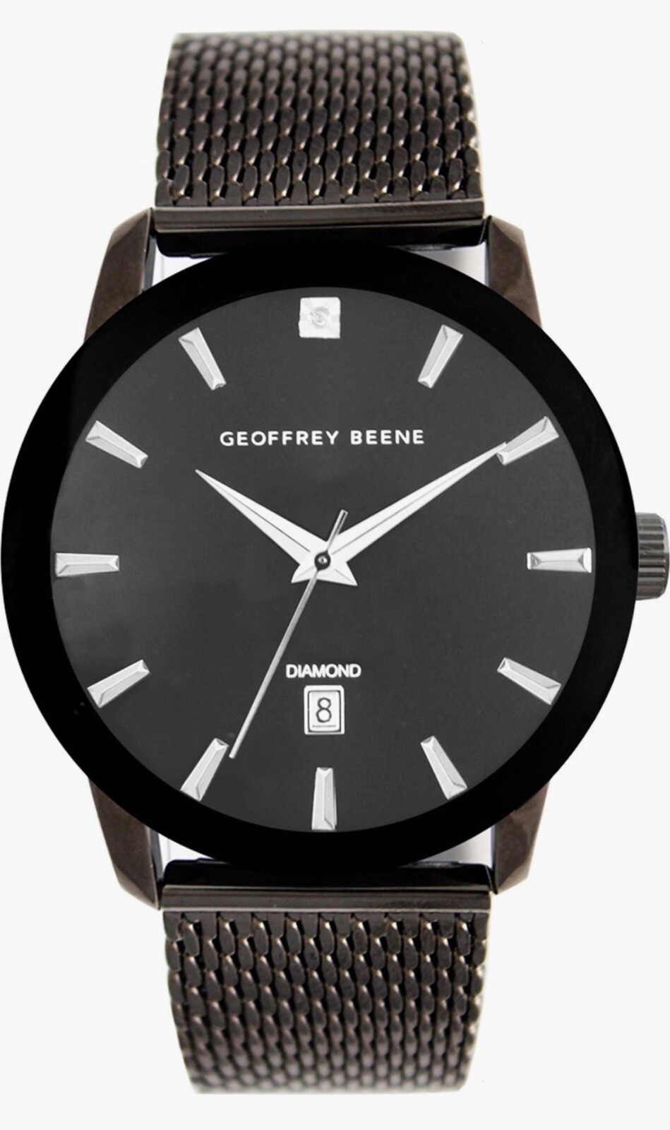 Geoffrey Beene Mens Diamond Watch | Mesh Strap | 41mm | NEW