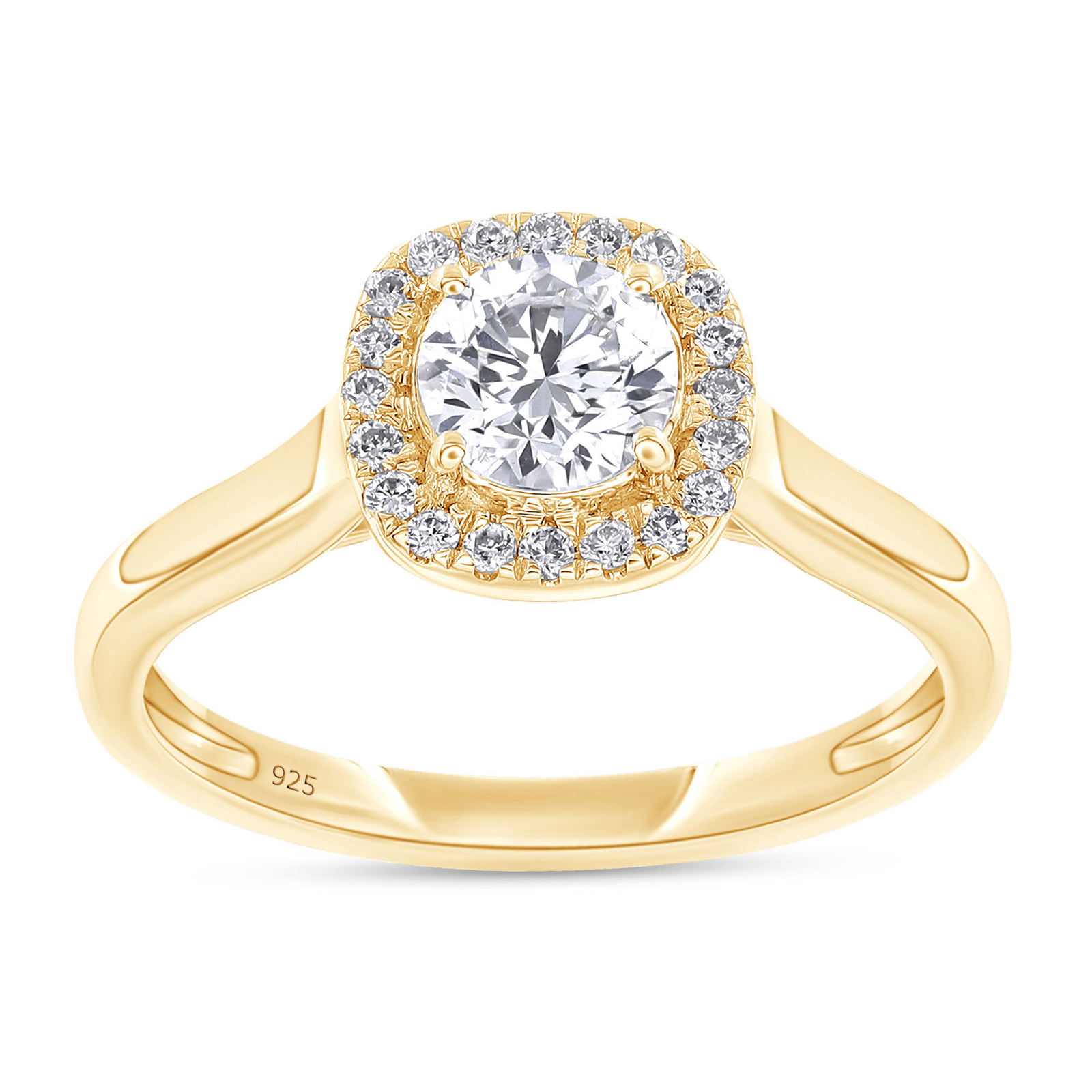 5/8 Ctw Round Lab Grown Diamond Halo Engagement Ring Sterling Silver (0.65 ctw)