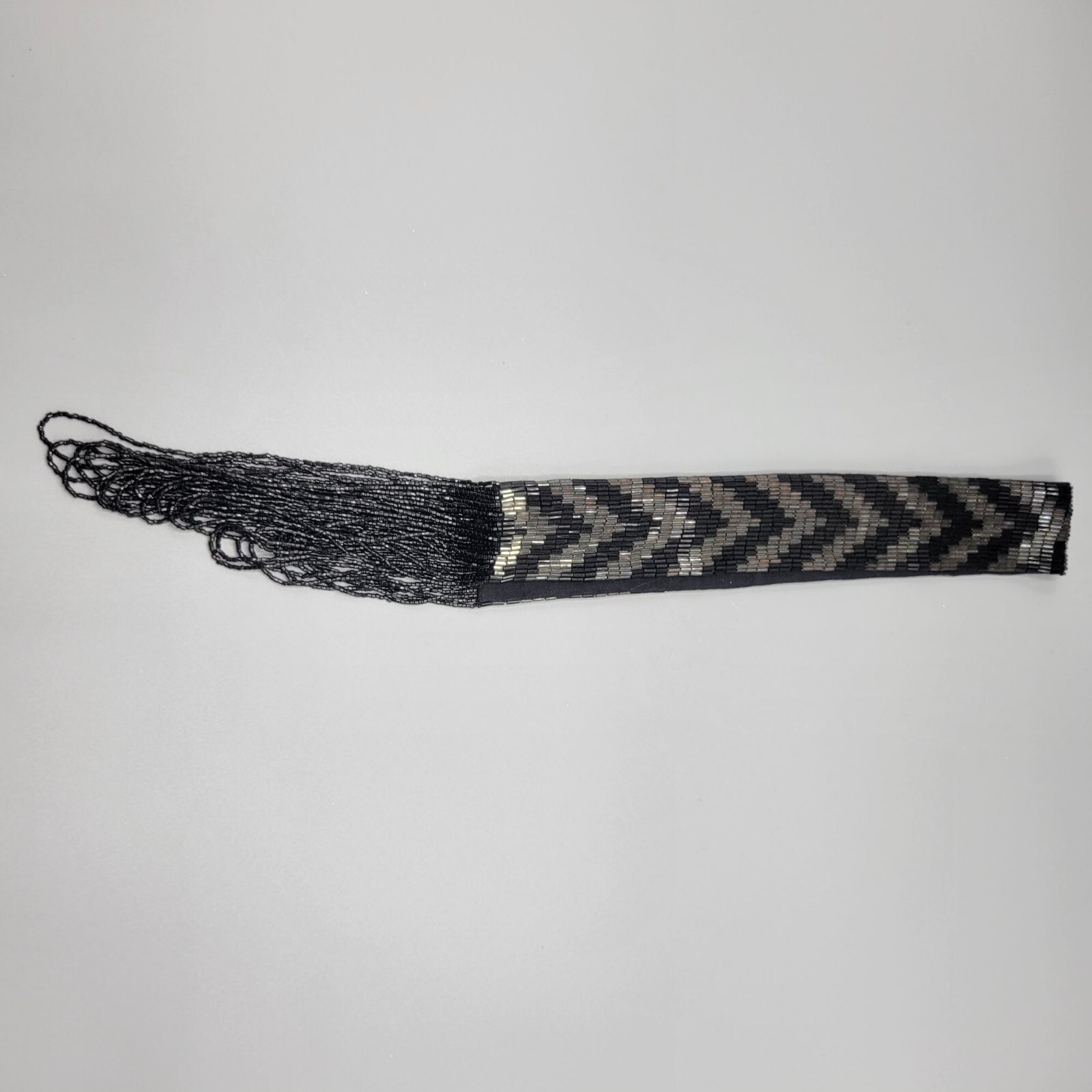 Waterfall Potay Bead Himalayan Necklace Black & Silver