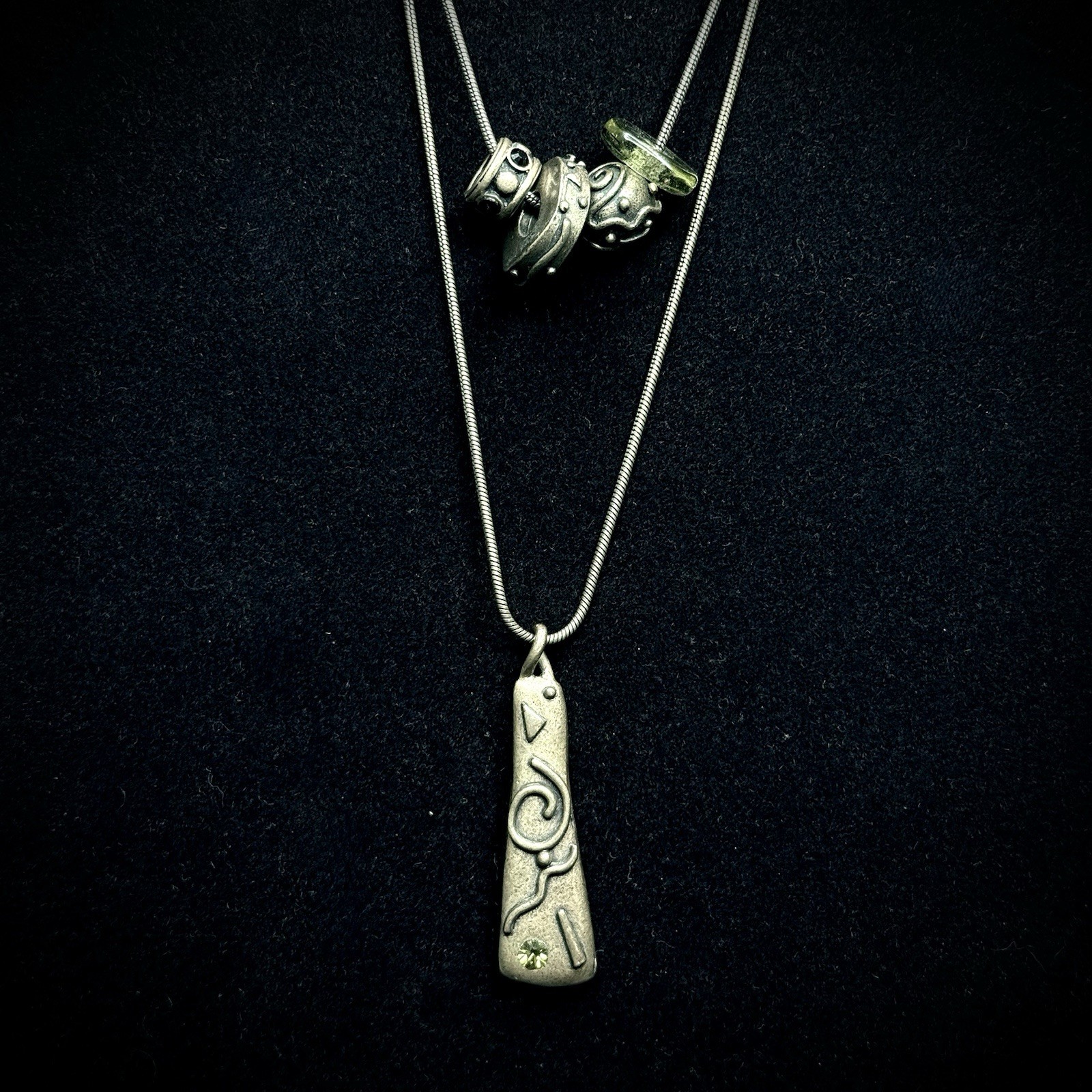 Chico’s Boho Chic Layered Necklace |Brass Tone Snake Chain | Charms & Pendant