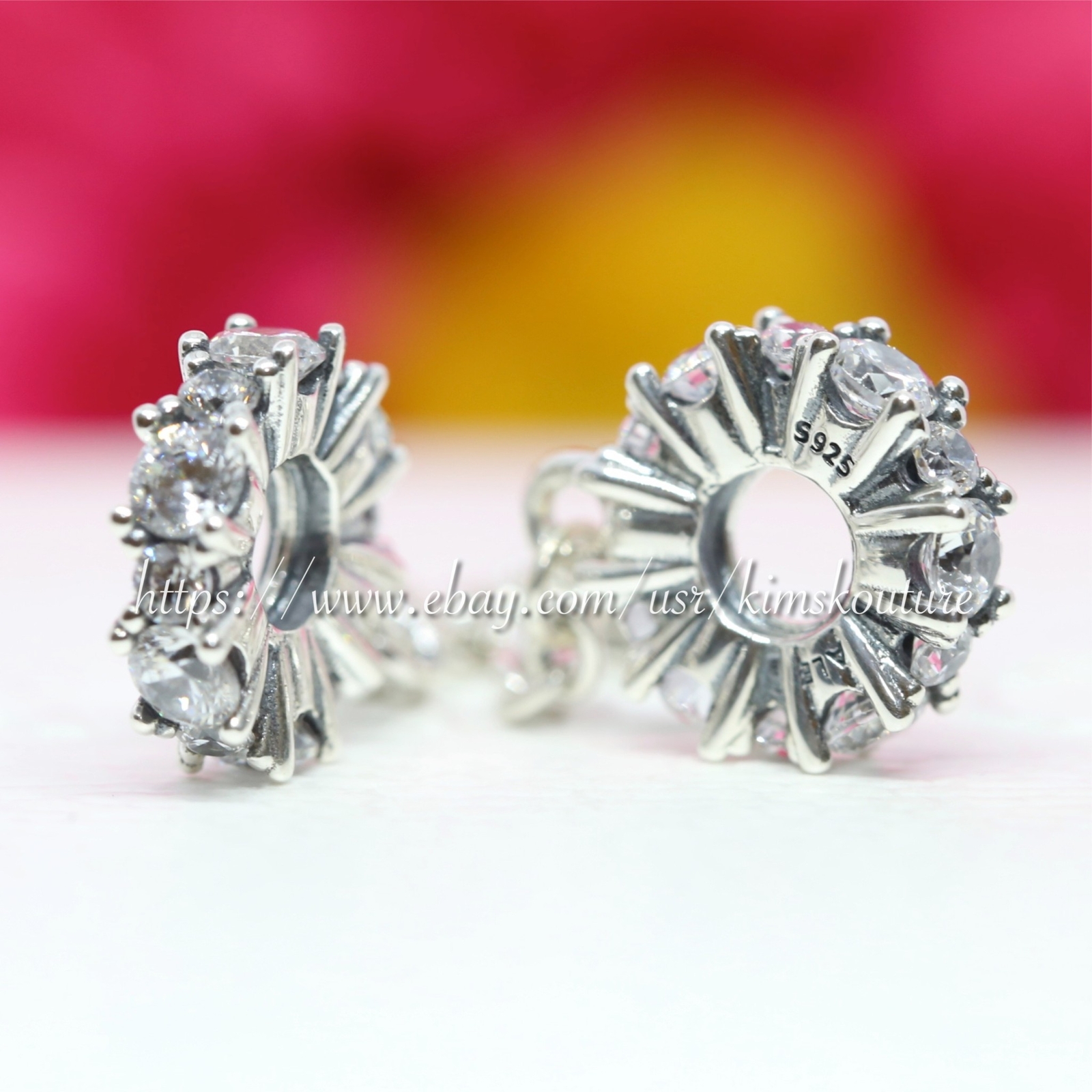 Authentic Pandora Clear Sparkle Safety Chain Silver Charm 798488C01