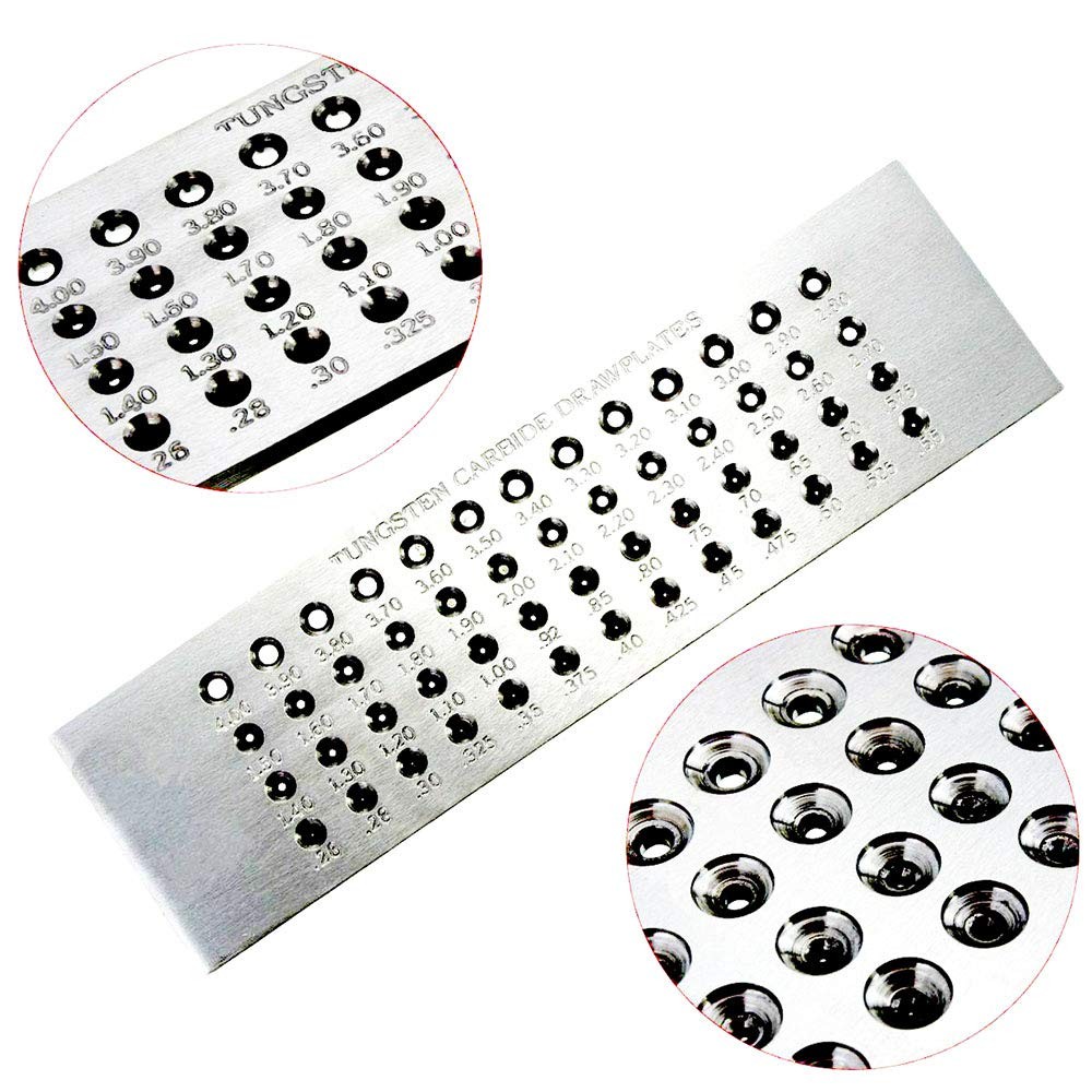 Tungsten Carbide Wire Drawplate 52 Round Holes 0.26-4.0mm Wire Drawing Plate