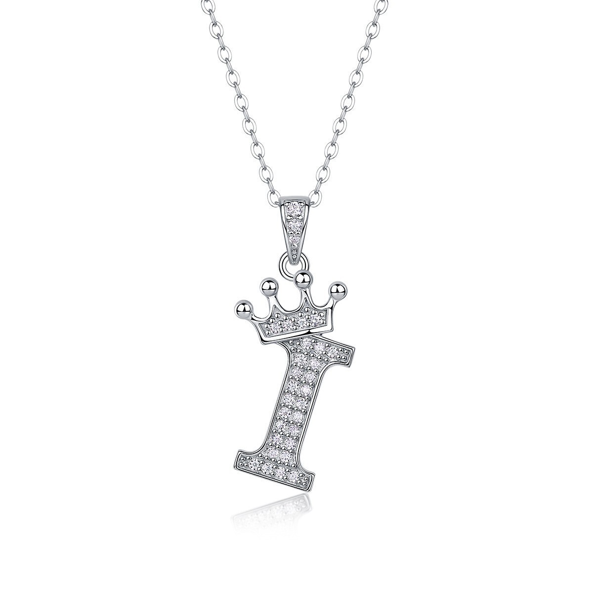 D Color Moissanite 26 Letter Pendant Necklace 925 Sterling Silver Pass Tester