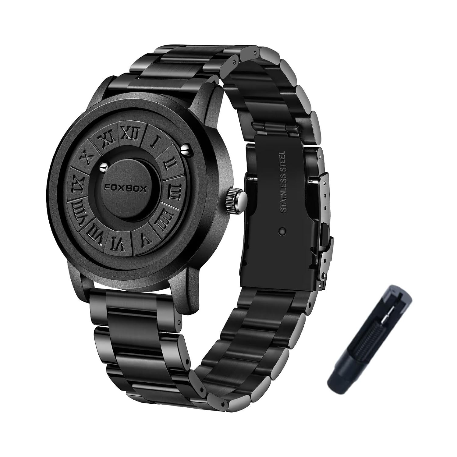 Men’s Watch Magnetic Floating Ball Pointer Roman Numerals Quartz Watches | No Gl
