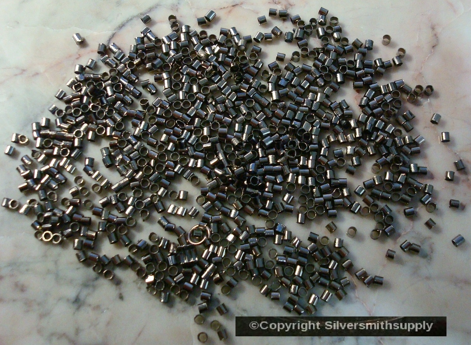 500 Crimps Gunmetal Black plated 2×1.5mm tube crimp beads attach clasps fps115