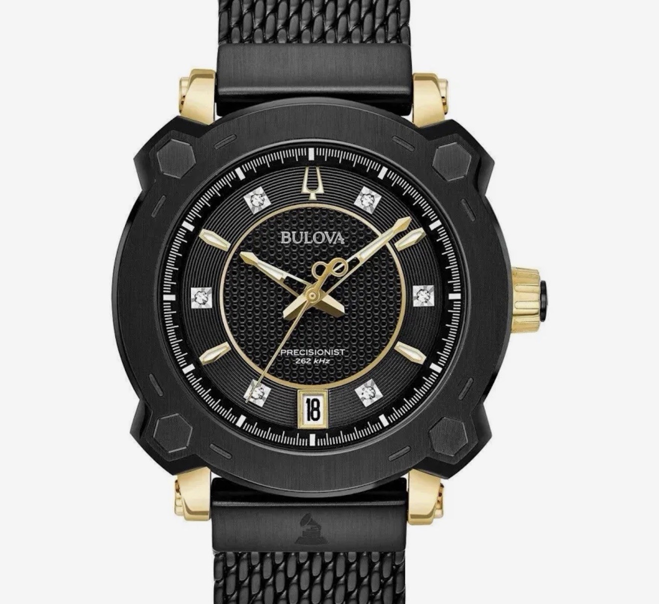 Bulova Precisionist 38mm Grammy Diamond Marker Black Watch 98P173