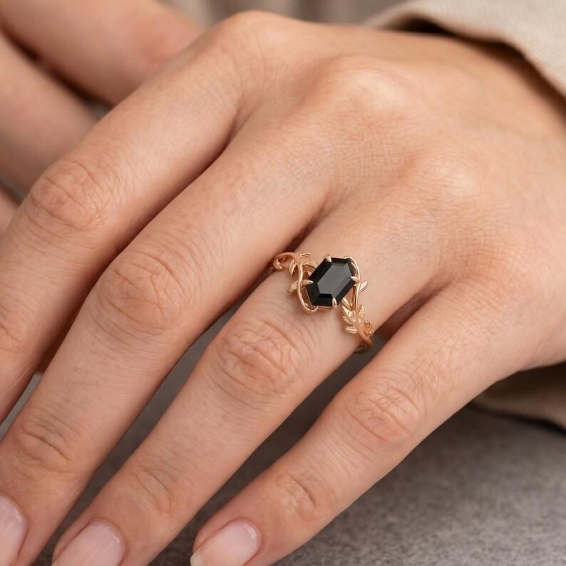 Black Hakik Ring, Base Metal: Brass Finish: Gold Plated