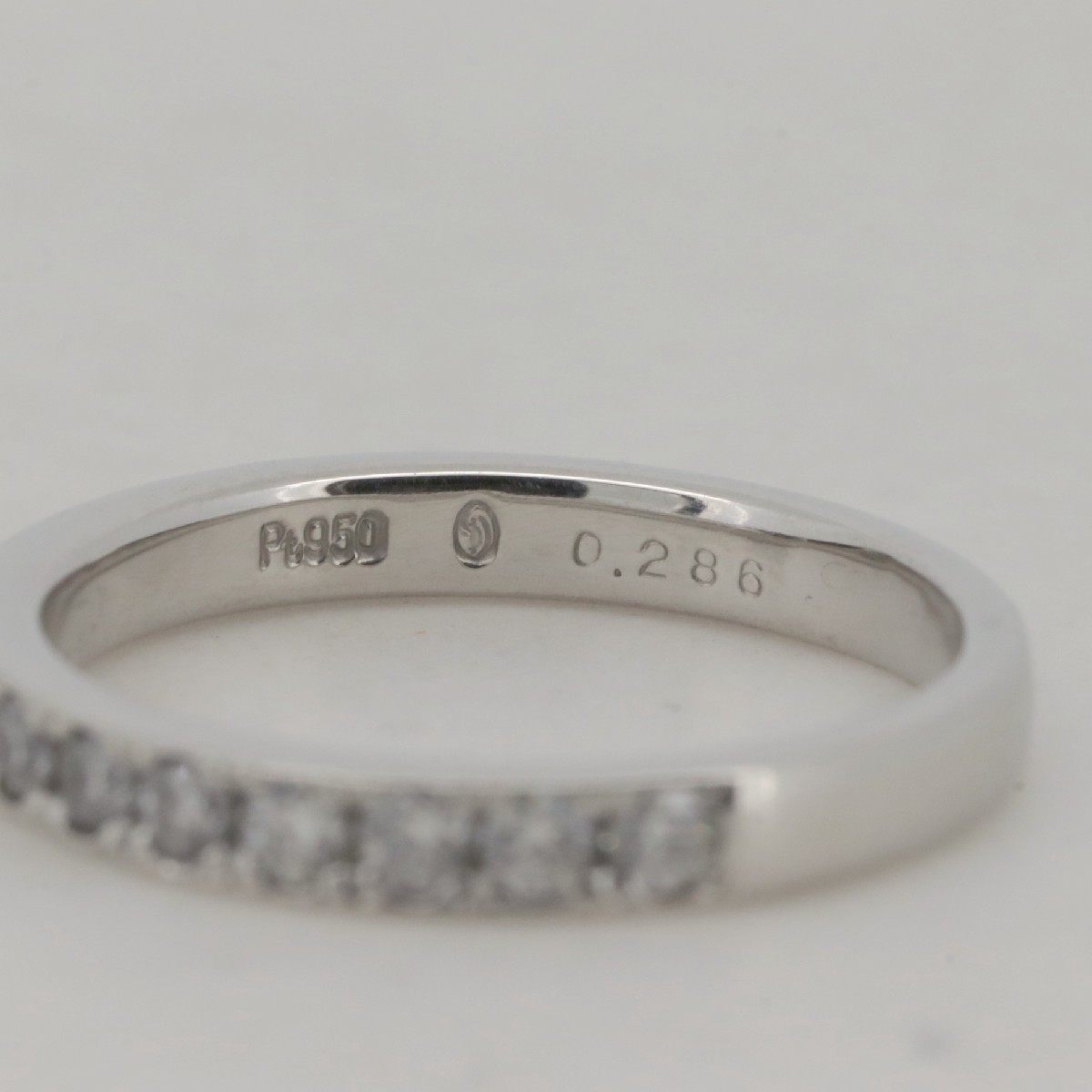 Ginza Diamond Shiraishi Half Eternity Diamond Ring US Size 3.75 0.286ct Platinum