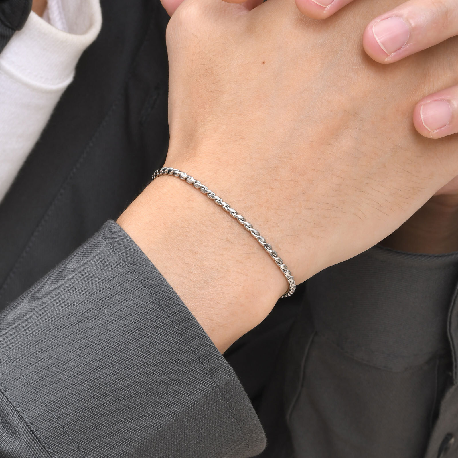 18-23CM Silver Chain Bracelets 2.5mm Women’s Engagement Jewelry Stainless Steel