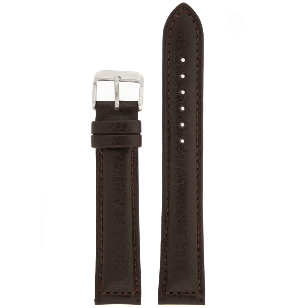 Extra Long Watch Band Dark Brown Leather Strap Mens XL 16mm 18mm 20mm 22mm 24mm