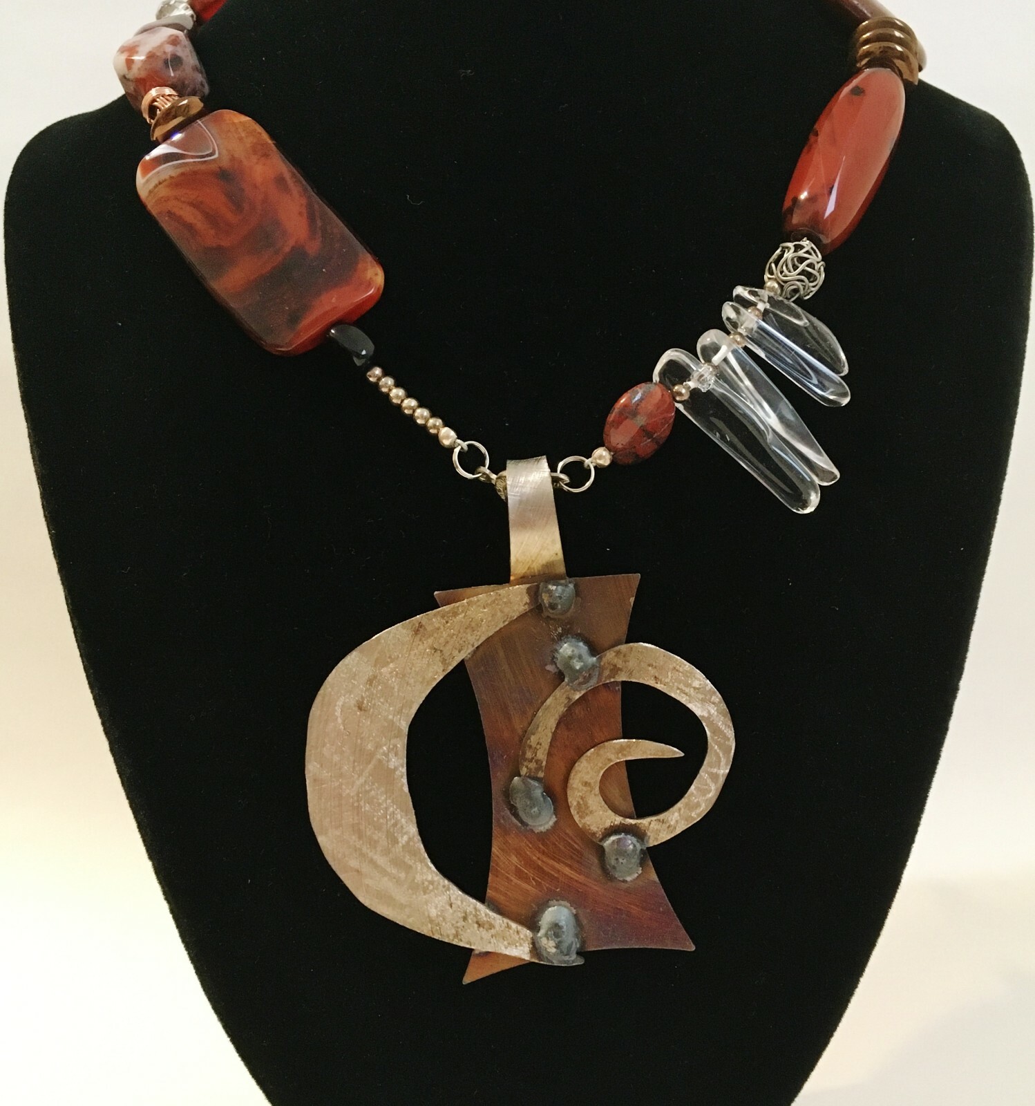 Crescent Pendant One Of A Kind Hand Crafted Stainless Steel Unique Artisan New