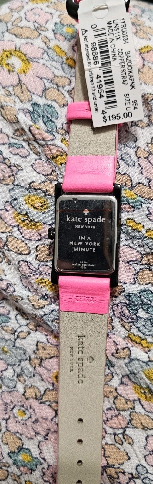 Kate Spade New York Cooper Watch KSW1723A Bazooka Pink Leather Gunmetal NWT Seal