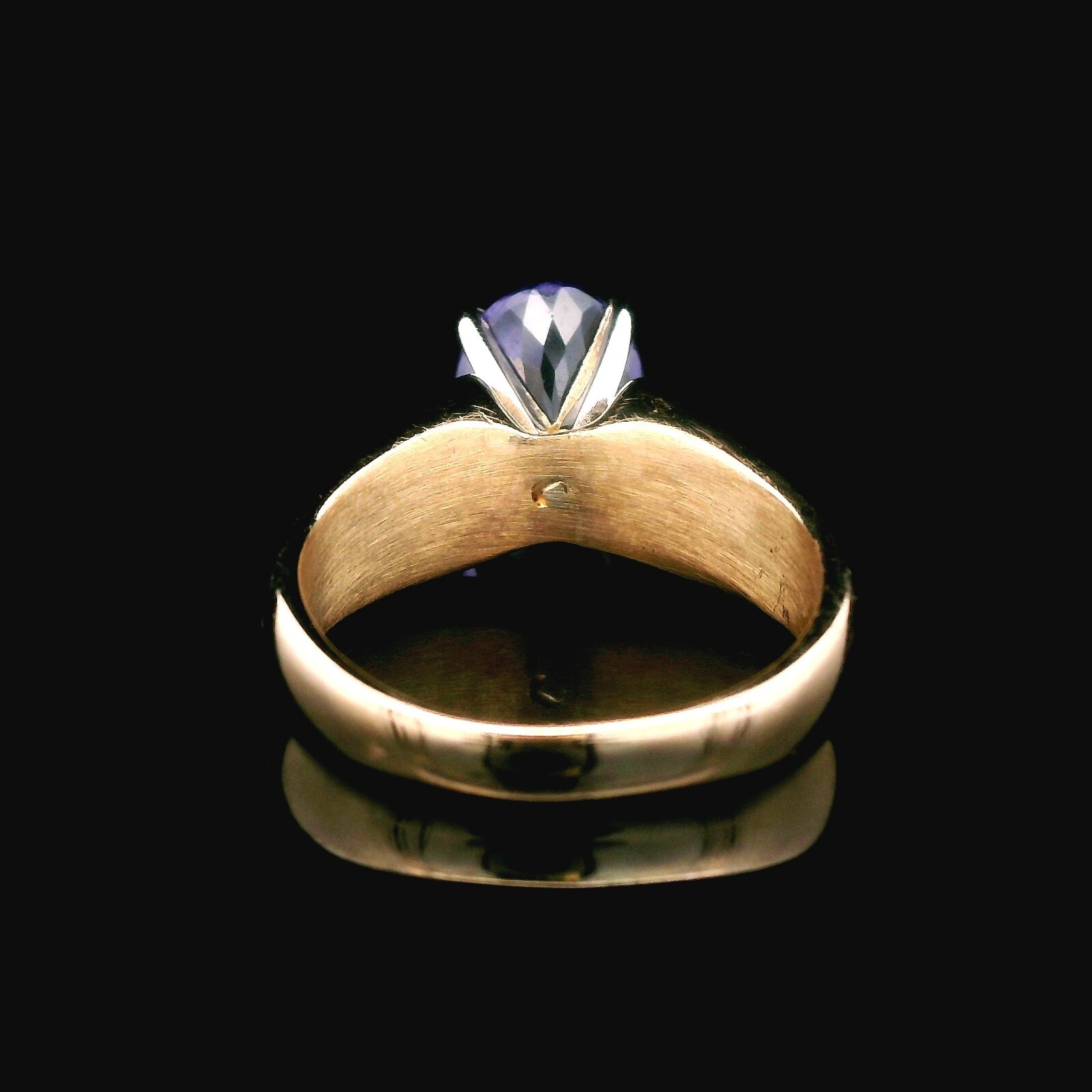 14K Yellow Gold 2.75ct Tanzanite 1/5ct Diamond Ring Size 6.25 7.36g Estate