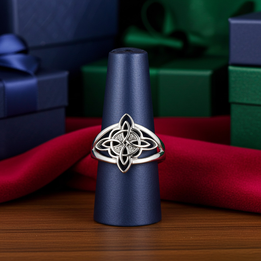 Gold Celtic Trinity Knot Triquetra Ring