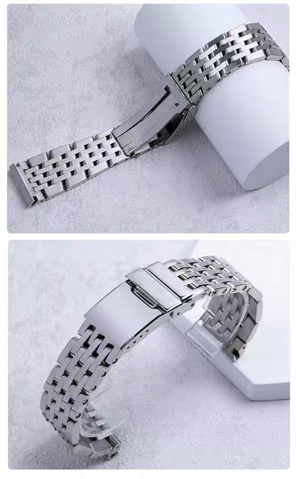 22/24mm Strap Bracelet for Breitling Navitimer, Crosswind Solid Curved-End Links