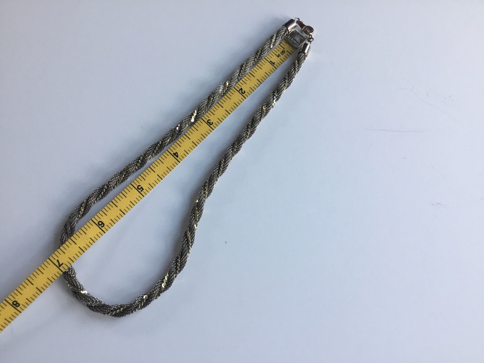Elegant 1/4” Thick Necklace/Silver-plated Round Chain Twisted With Gold Plated