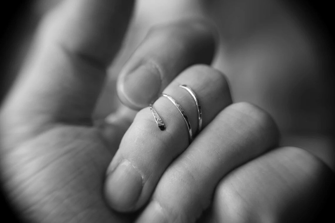 Solid 925 Sterling Silver Band & Knuckle Ring Handmade Thumb Ring All Size UJ08