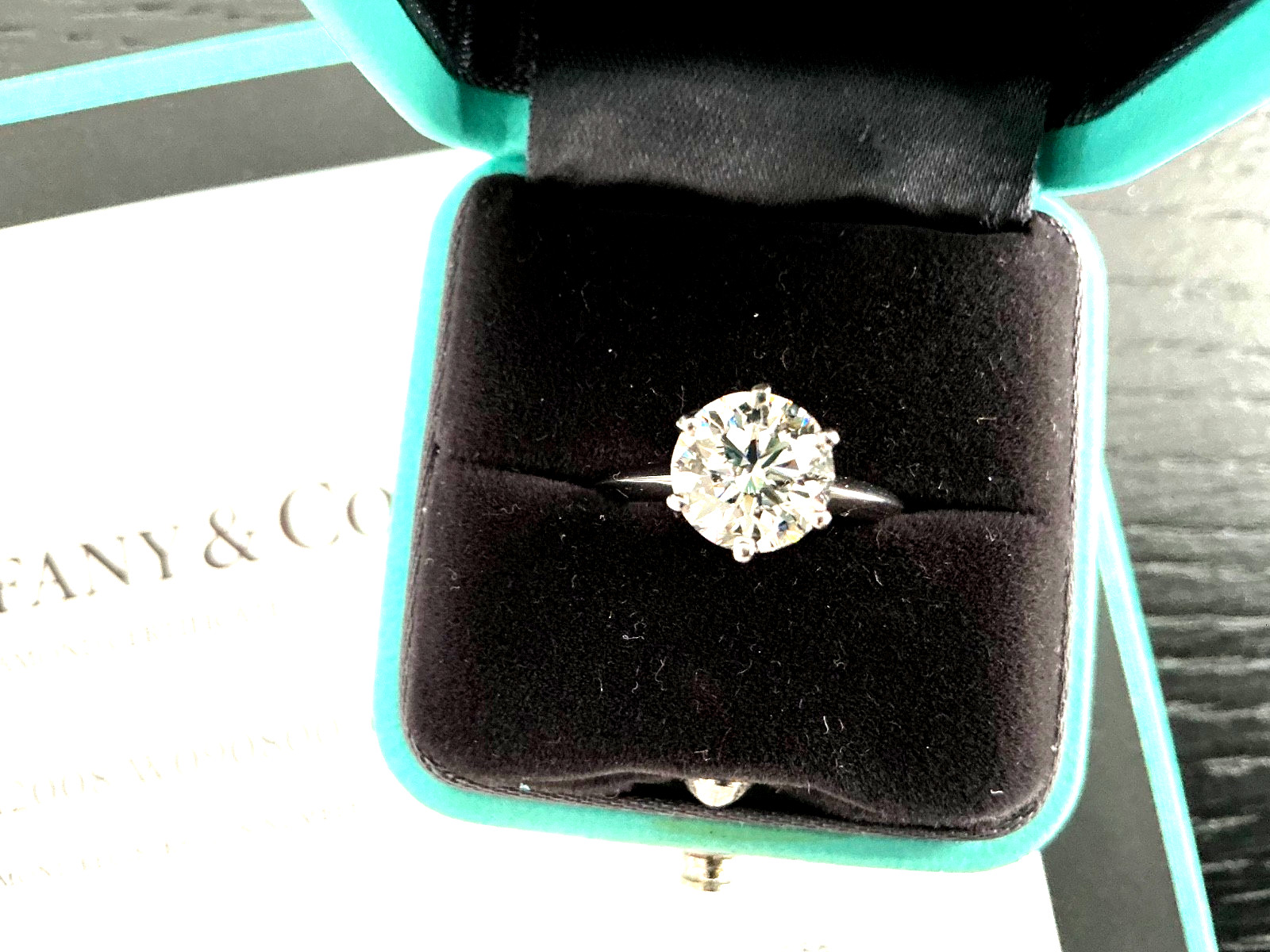 Tiffany & Co Platinum Diamond Round Engagement Ring 2.24 CT H VVS2 3X $69k NEW