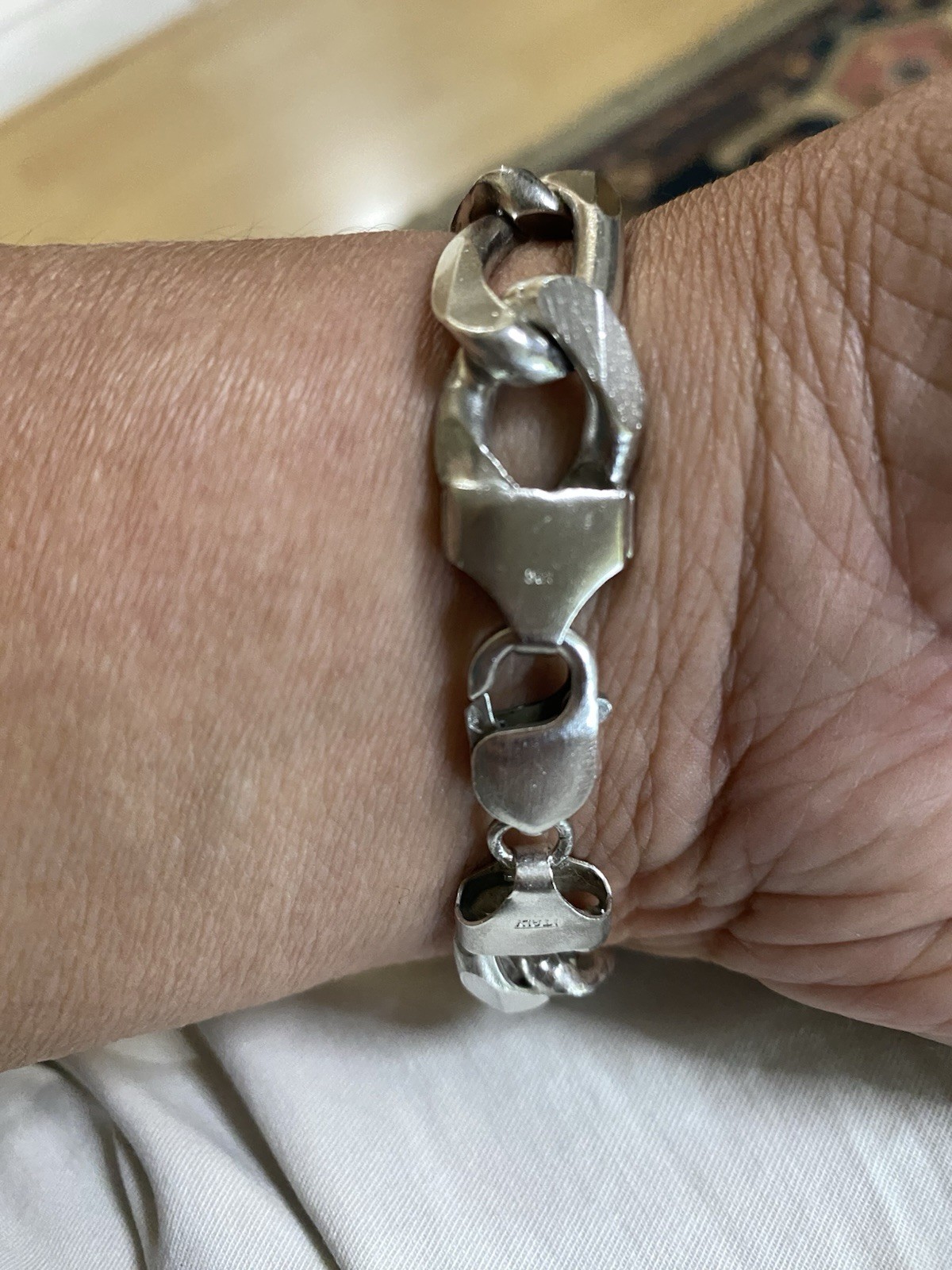 Figaro 8” Sterling Silver Bracelet Italy 60gms