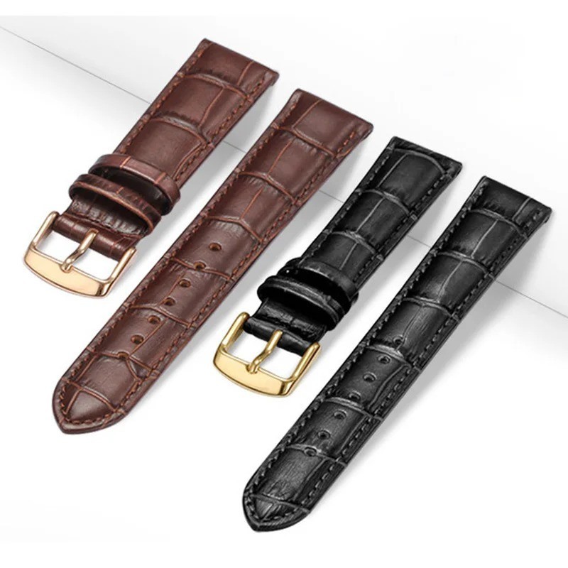 “Premium Genuine Leather Men’s Watch Strap – 12mm to 22mm