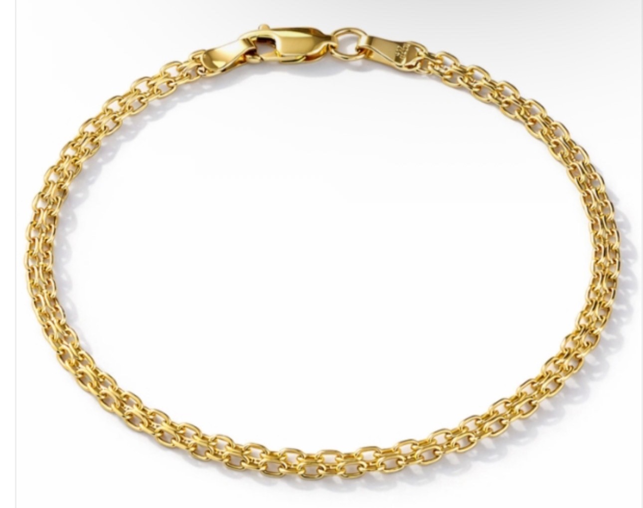 7 INCHES 10K GOLD: 2.50MM FLAT BISMARK BRACELET NEW REAL SOLID GOLD