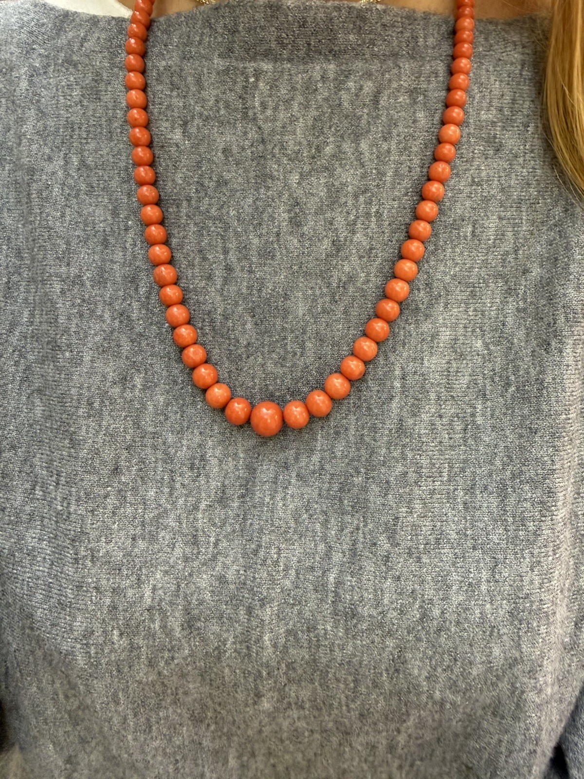 RED CORAL NECKLACE -Mediterranean -Grade -18K gold