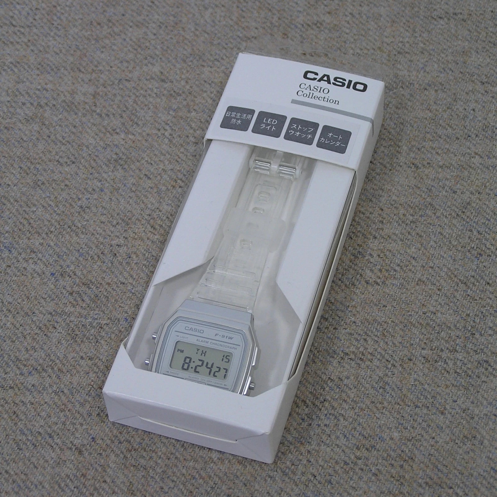 UK STOCK CASIO F-91WS-7JH Japan Exclusive Digital Watch Clear Imported Model