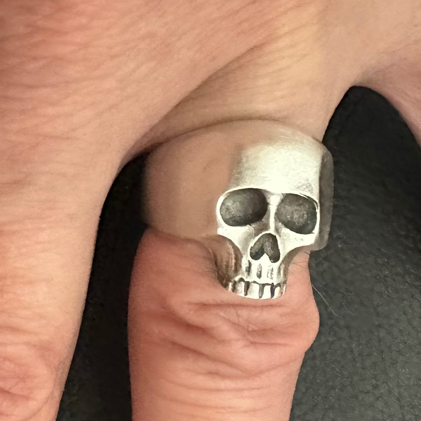 MJG STERLING SILVER KR SKULL RING-SATIN FINISH. 17.5 GRAMS- Size 10