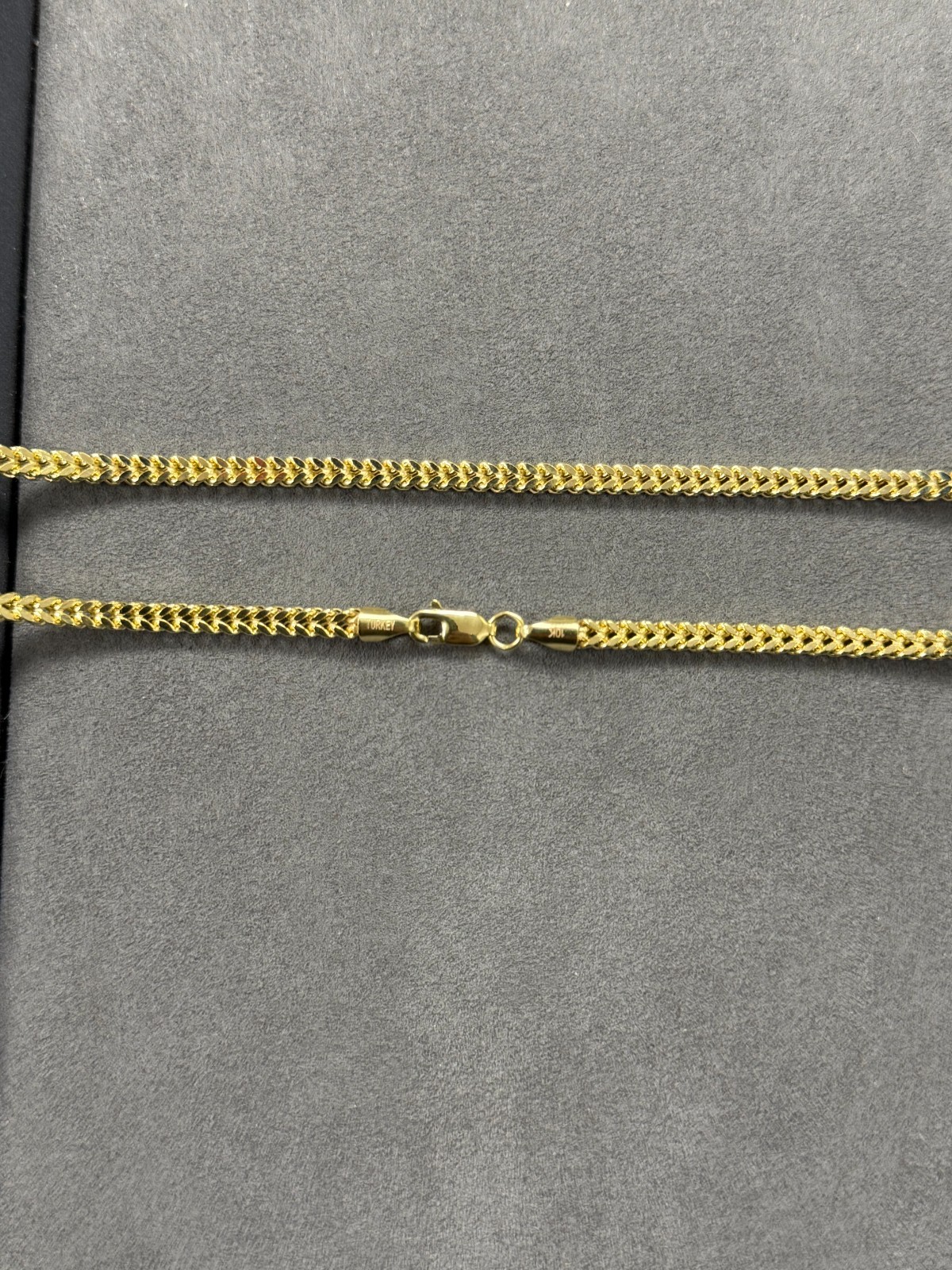 10K Yellow Gold 3.2mm Square Franco Wheat Foxtail Link Chain Necklace 22”