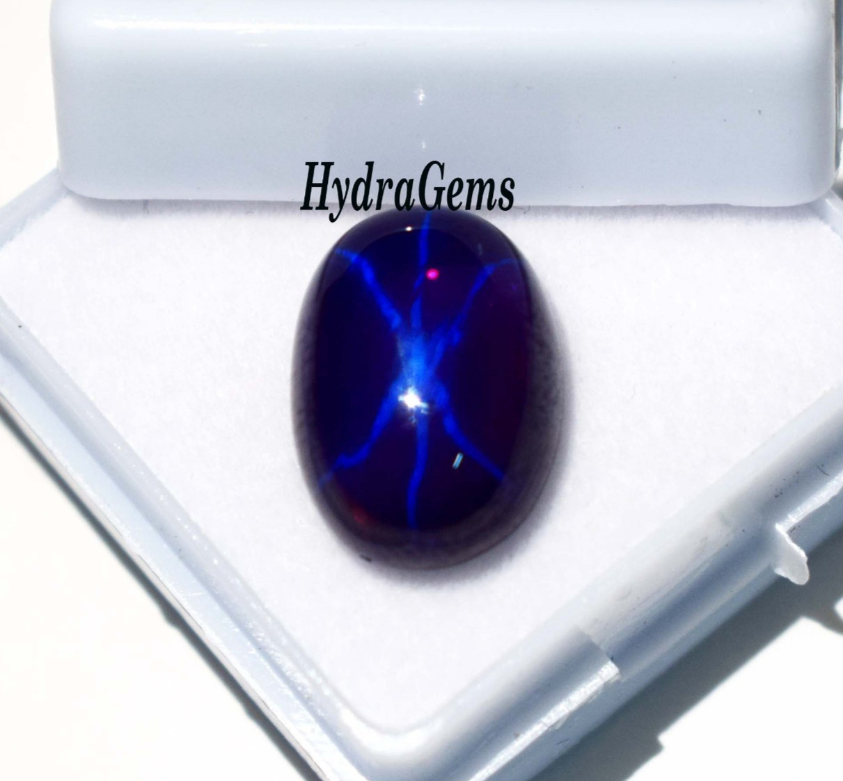 Natural 9Ct Blue Star Sapphire Cabochon 6 Rays Deep Royal Purplish Blue Gemstone