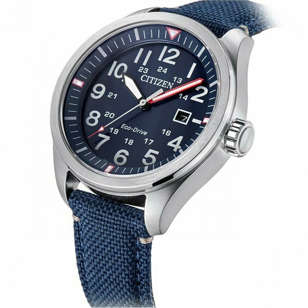 CITIZEN ECO-DRIVE MEN’S AVIATOR BLUE DIAL SPORTS AW5000-16L WATCH – BRAND NEW