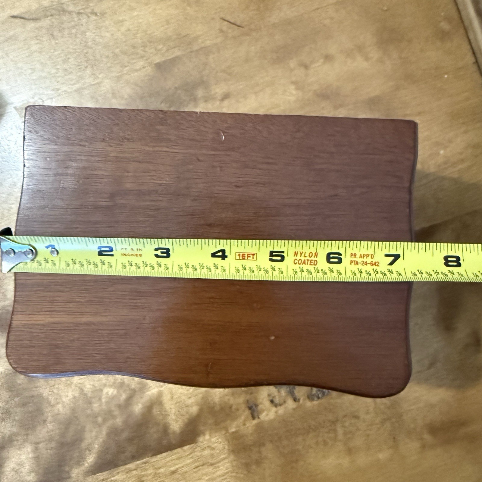 Vintage Mele Wooden Flip Top Jewelry Box Table Top