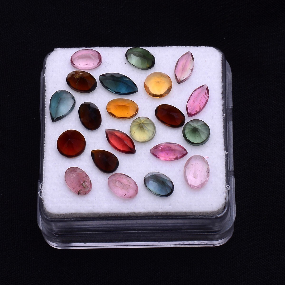 21 Pcs Natural Tourmaline Multi-Color 4.77mm-7.83mm Sparkling Loose Gemstones
