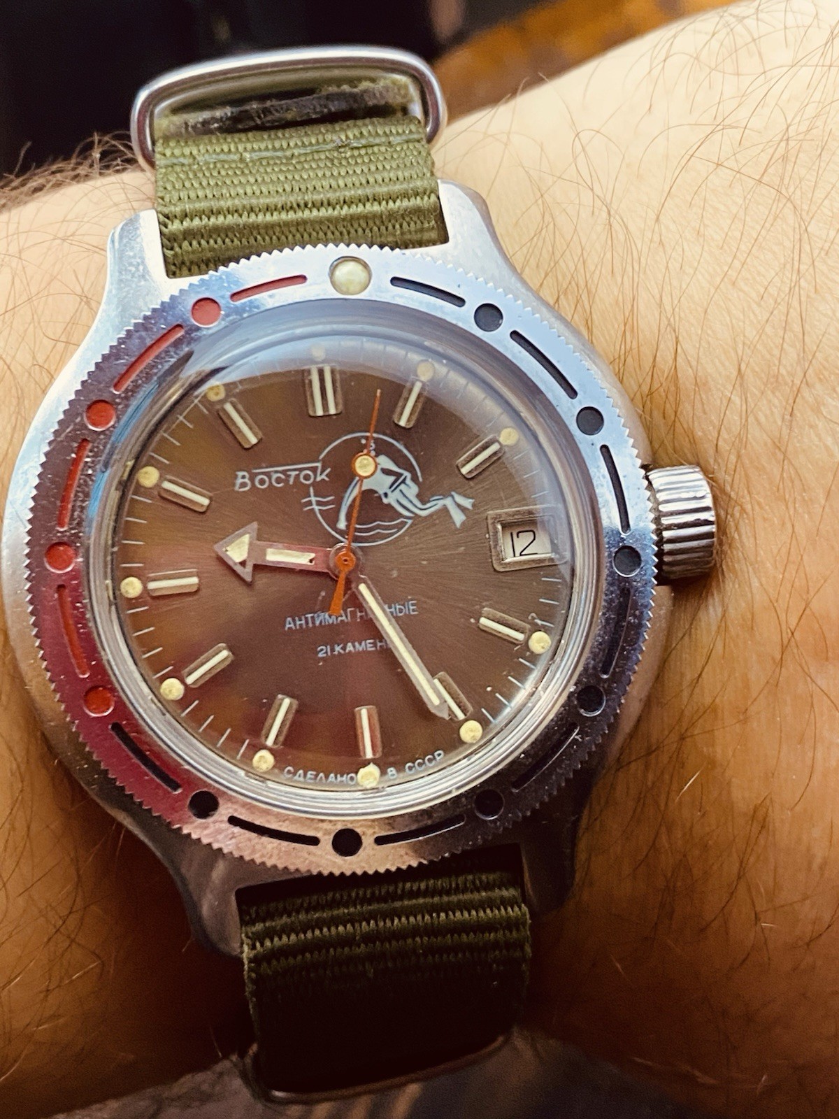 Rare Watch Vostok Titanium 2416Б Amphibian 21 Jewels Soviet USSR Vintage #7921