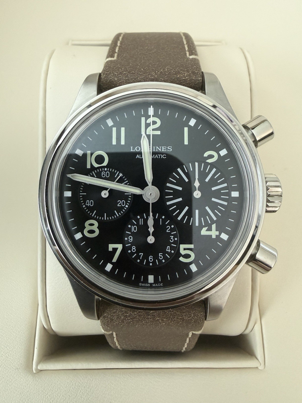 LONGINES AVIGATION BIG EYE 41mm BLACK DIAL FULL SET L2.816.4.53.2 **worn**