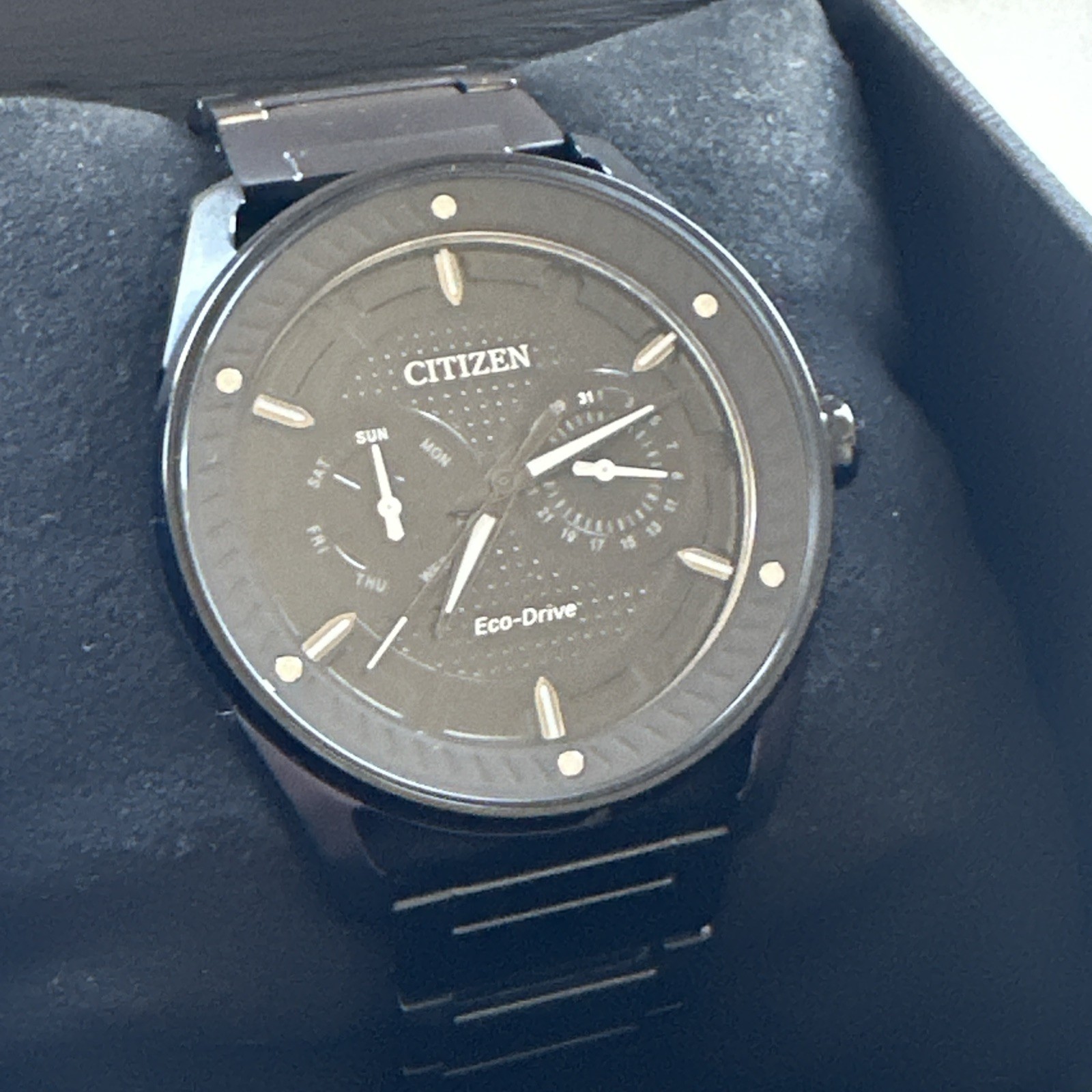 Citizen Men’s Sport Casual Day Date Eco-Drive Black Watch 42MM BU4025-59E